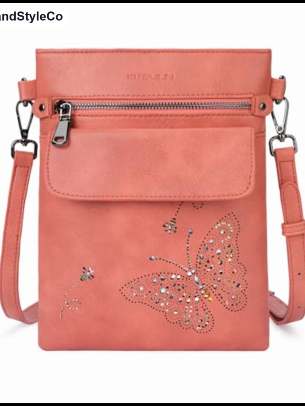 Mini Butterfly Vegan Leather Crossbody Bag Small Cell Phone Purse